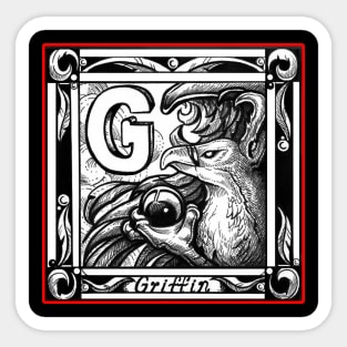 G is For Griffin - Red Outline Version Sticker